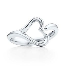 Tiffany and Co silver open heart ring size 5